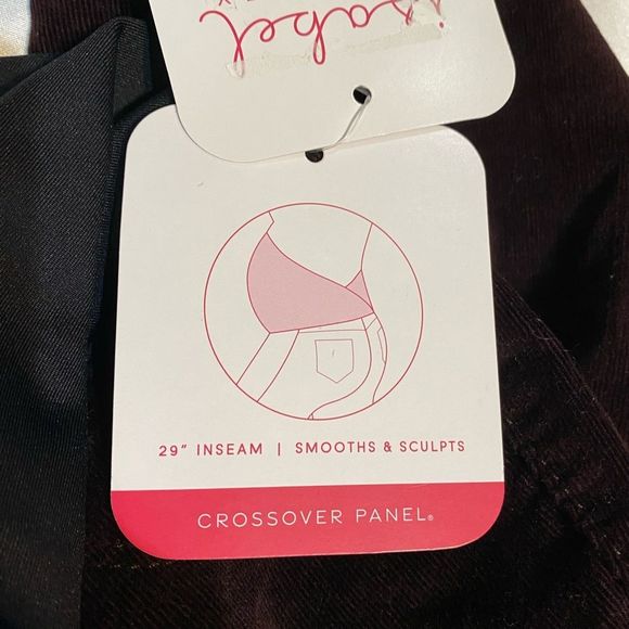 Ingrid Isabel Maternity Corduroy Crossover Panel Skinny Burgundy Pants Sz 8/29R - Picture 14 of 16